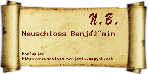Neuschloss Benjámin névjegykártya