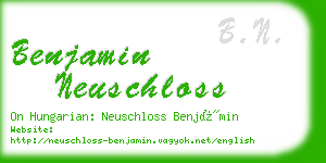 benjamin neuschloss business card